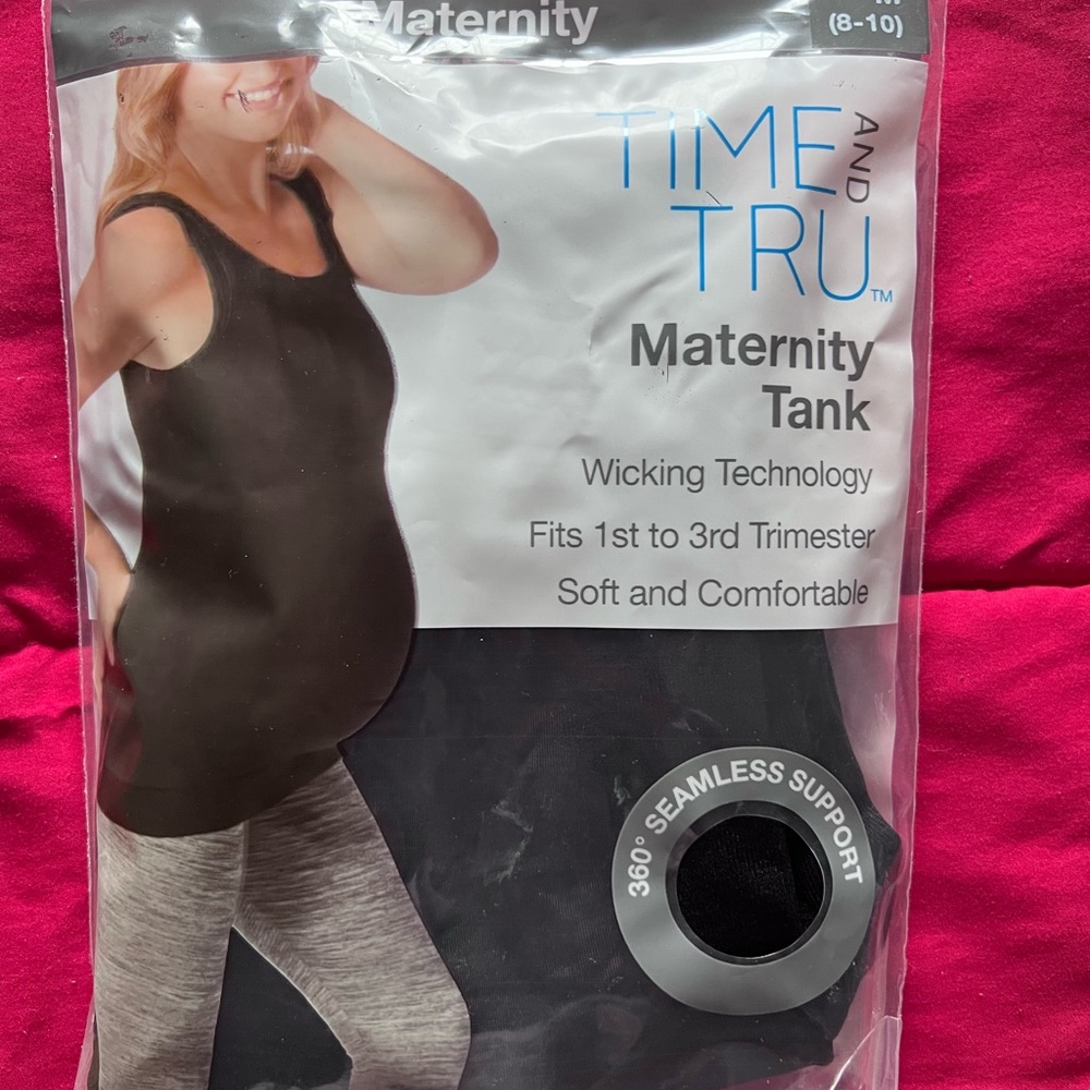 Time and Tru Black Maternity Tank Size Med 8/10